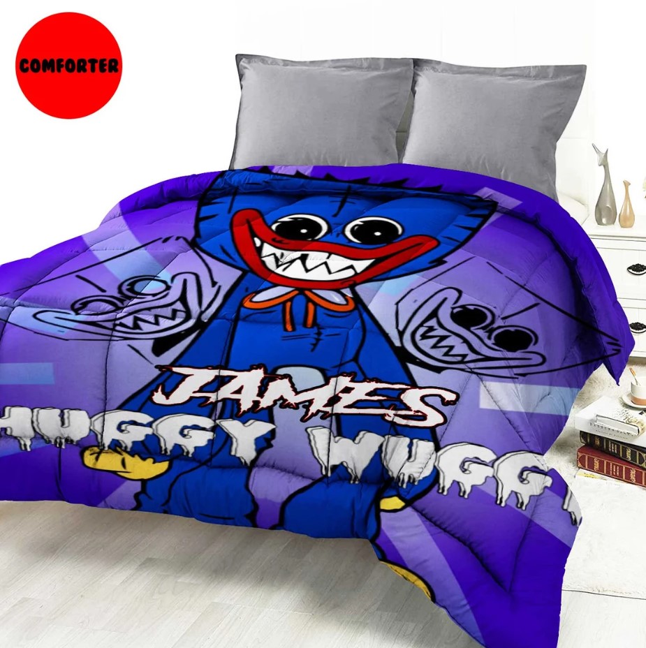 Personalized Huggy Wuggy Duvet Cover Bedding Set Huggy Wuggy Toddler Bed Set Friday Night Funkin Bedding Set Kid Bedroom Decor